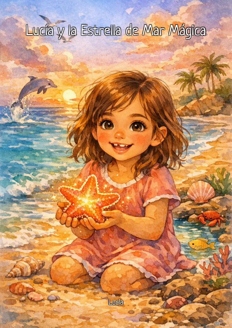 Portada del cuento La Sirena del Mar Azul, con Lucía como protagonista